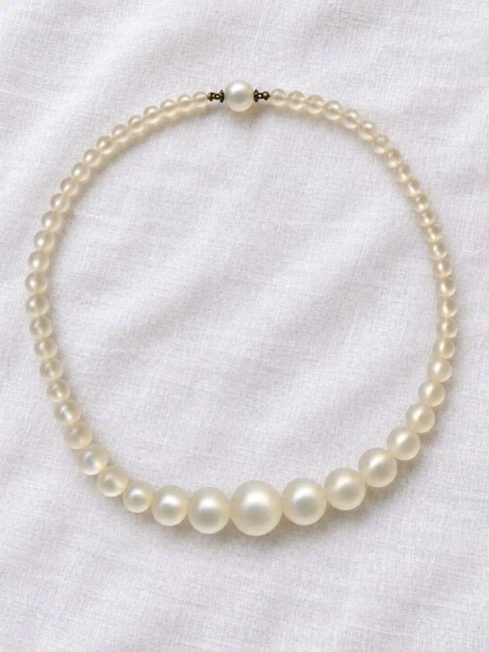 Vintage Moon Glow Graduated Bead Necklace